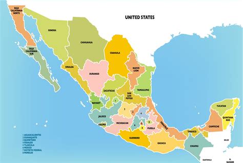 mapas de mexico   sin nombres de ciudades  estados
