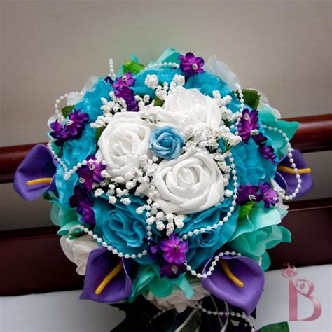 turquoise purple wedding flowers purple turquoise and