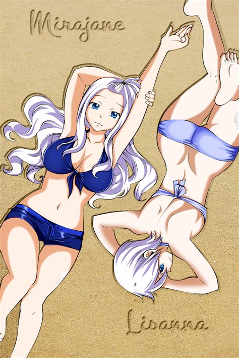 mirajane lisanna bikini lineart coloring by danika230 on