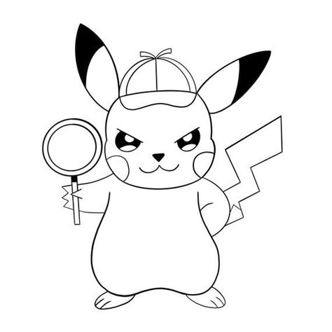 svg pokemon detective pikachu  coloring instant etsy
