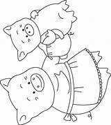 Coloring Pig Pages Baby Mother Ride High Sheets Kids Pigs Animals Printable sketch template