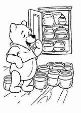 Pooh Coloring Winnie Honey Pages Disegni Book Info Printable Da Disney Cupboard Jars Miel Coloriage Colorear Para Dibujos Colorare Di sketch template