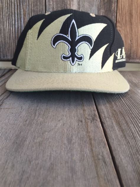 orleans saints vintage snapback vtg hat cap logo athletic shark tooth logoathletic
