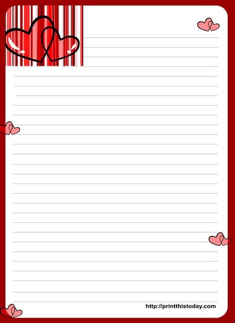 printable love letter writing paper