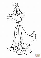 Daffy Pato Lucas Confused Confundido Supercoloring Looney Tunes Droopy sketch template
