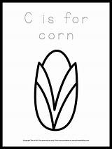 Corn Coloring Letter sketch template
