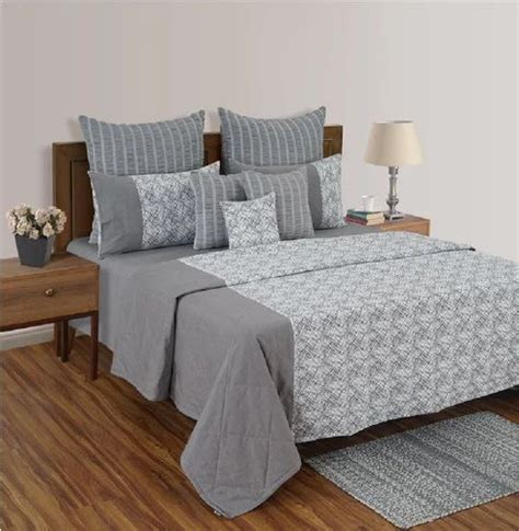 grey classy abstract queen size bed spread  home size  cm