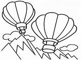 Balon Udara Mewarnai Rumah Terbang Pegunungan Diatas Melintas sketch template