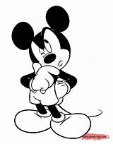 Mickey Coloring Mouse Thoughtful Pages Disneyclips Misc sketch template