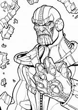 Thanos Coloring Pages Drawing Color Kids sketch template