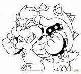 Bowser Coloring Mario Pages Dry Printable Peach Template sketch template