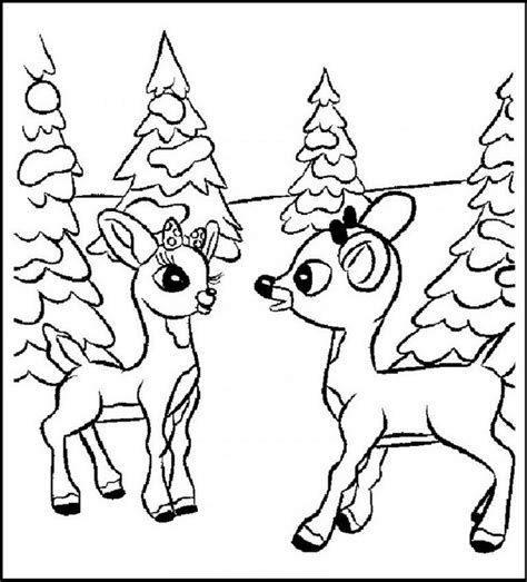 winter rudolph  red nosed reindeer coloring pages