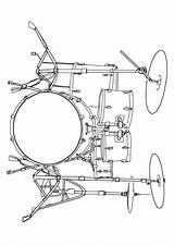 Schlagzeug Drumstel Batteria Malvorlage Ausdrucken Educolor sketch template