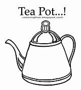 Coloring Pages Kids Tea Color Kettle Teapot Easy Fashioned Clipart Printable Drink Outline Words Old Template sketch template