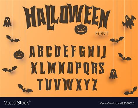 halloween sweet horror halloween scary font alphabet letters vector art