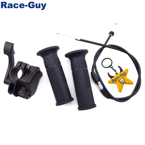 7 8 22mm handle grips thumb throttle control housing cable