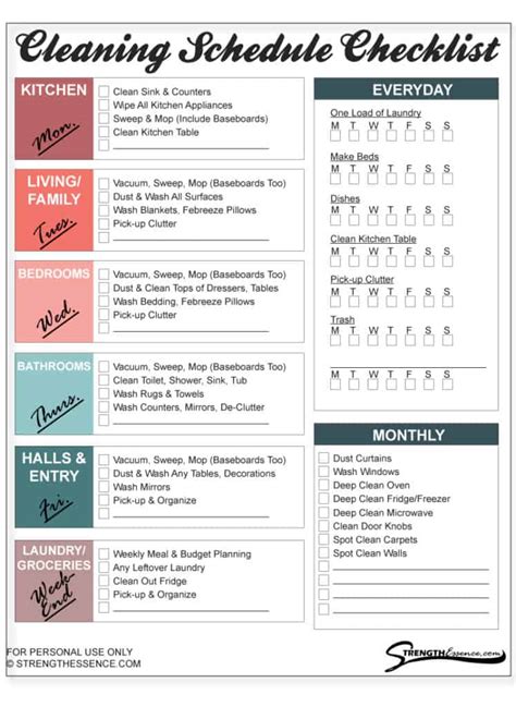 grateful red cleaning printable monthly cleaning checklist  cleaning