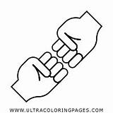 Bump Fist Colorare Handshake Disegni Stretta Ultracoloringpages Mani sketch template
