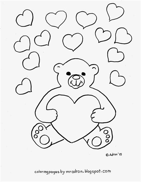 coloring pages  kids   adron love heartsteddy bear
