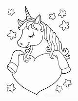 Coloring Pages Cute Hearts Unicorn Printable Valentine Valentines Kids Heart Girls Easy Choose Board Printables Dolphin Popular sketch template