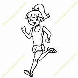 Running Girl Clipart Drawing Cartoon Draw Front Clipground Simple Kids Cliparts sketch template