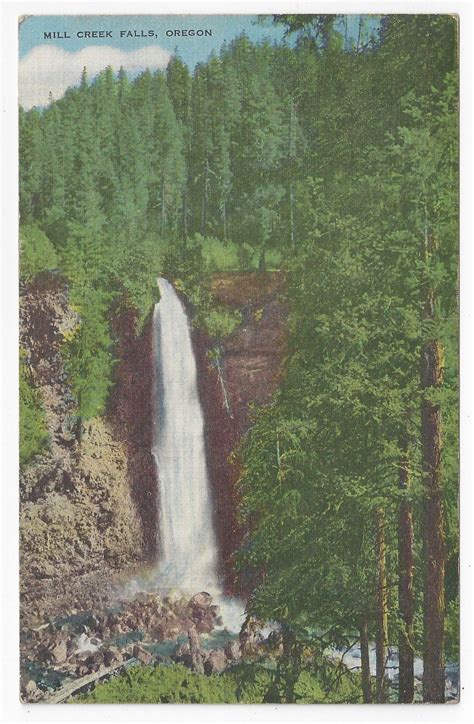 Or Mill Creek Falls Waterfall Rogue River Vintage Postcard