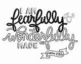 Wonderfully Fearfully Psalm sketch template