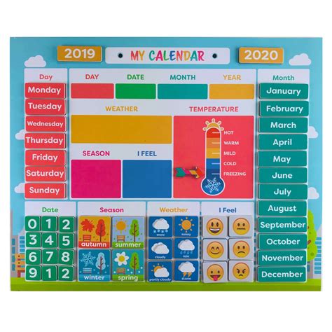 pneat   daily magnetic calendar kids learning calendar