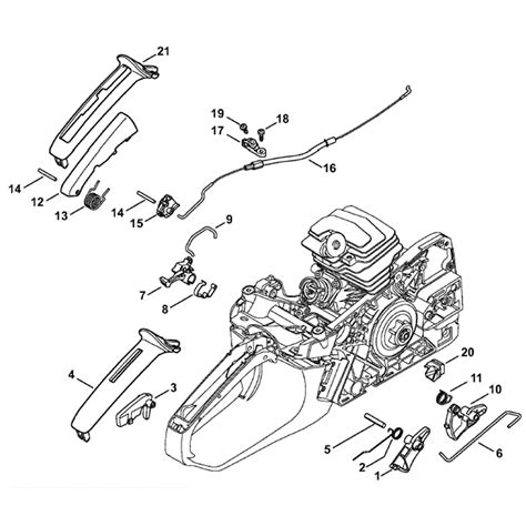 stihl ms  chainsaw ms  parts diagram throttle control