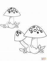 Coloring Pages Mushrooms Printable Agaric Fly Drawing Kids sketch template