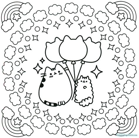 pusheen cat coloring pages pusheen cat coloring pages   hamburger