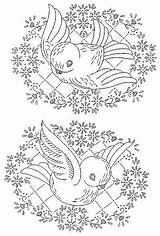 Embroidery Vintage Bird Transfers Patterns sketch template