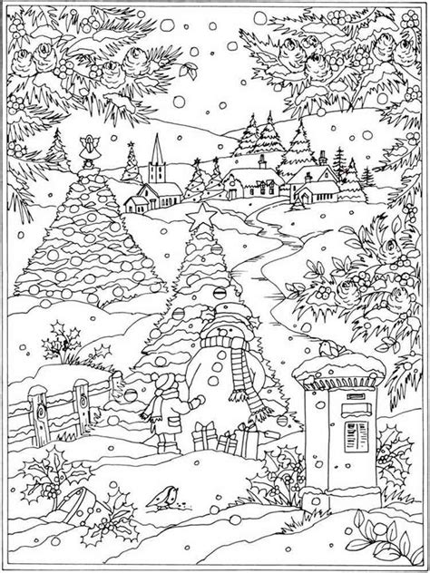 winter coloring pages  adults