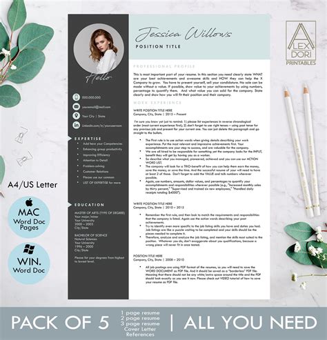 modern resume template  picture creative resume templates