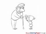 Coloring Pages Grandfather Children Girl Sheet Title Popular sketch template