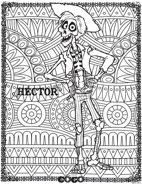 hector  patterns  background coco kids coloring pages