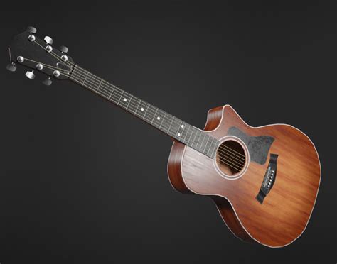 asset clean acoustic guitar cgtrader