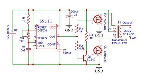 inverter circuit diagram   timer ic inverters