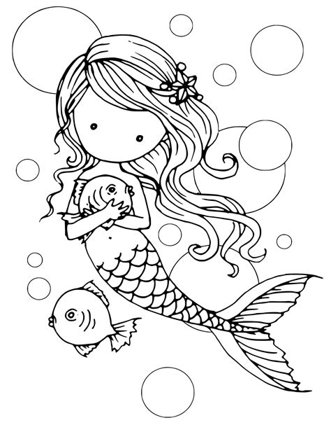 mermaid coloring kids coloring pages