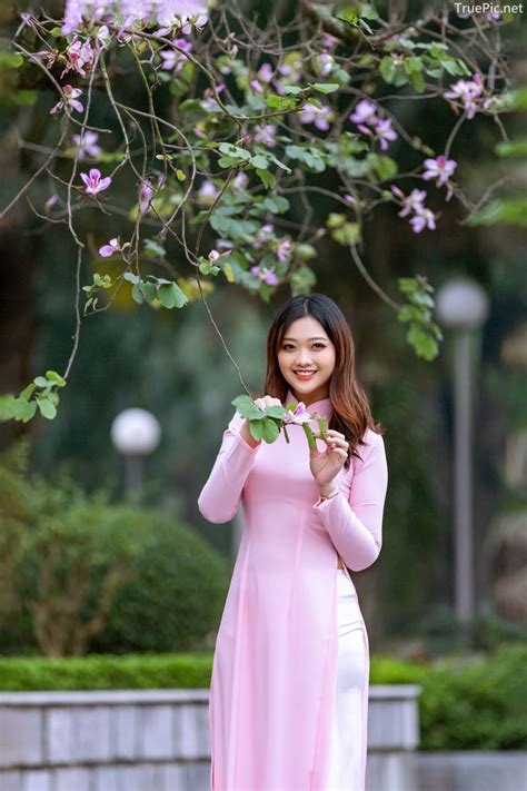 Dreamy Purple Of Ao Dai Gentle And Soft Of Beautiful