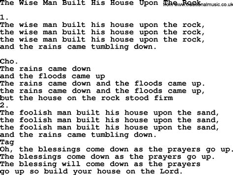 wise man built  house   rock apostolic  pentecostal hymns  songs lyrics
