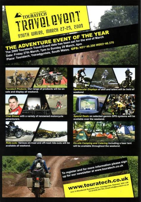 touratech travel event south wales uk   march