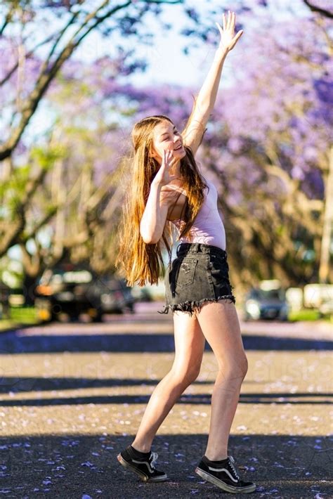 image of happy teen dancer girl showing off some fun moves austockphoto