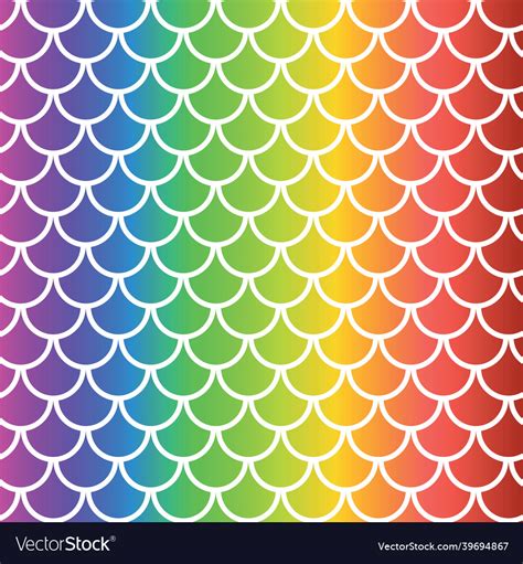 beautiful rainbow fish scale seamless pattern vector image
