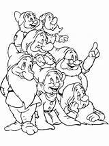 Nains Coloriage Neige Blanche Dwarfs Seven Walt Coloriages Colorier Danieguto Adult sketch template