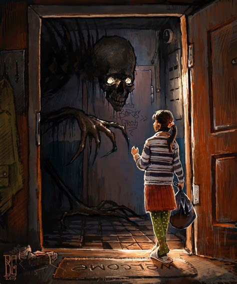 pin  jeanne loves horror  creepy monsters houses terror scary art dark fantasy art