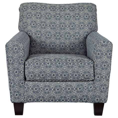signature design  ashley brinsmade accent chair  blue medallion fabric standard