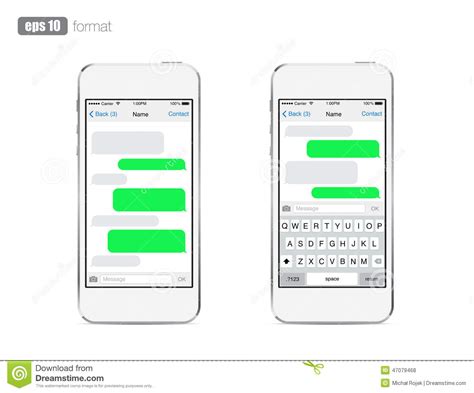 Smart Phone Chatting Sms Template Bubbles Stock Vector