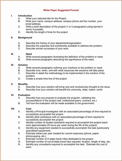 white paper format template   paper template treatment plan