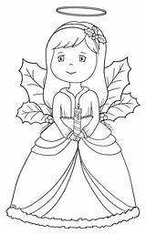 Coloring Christmas Pages Angel Kids sketch template